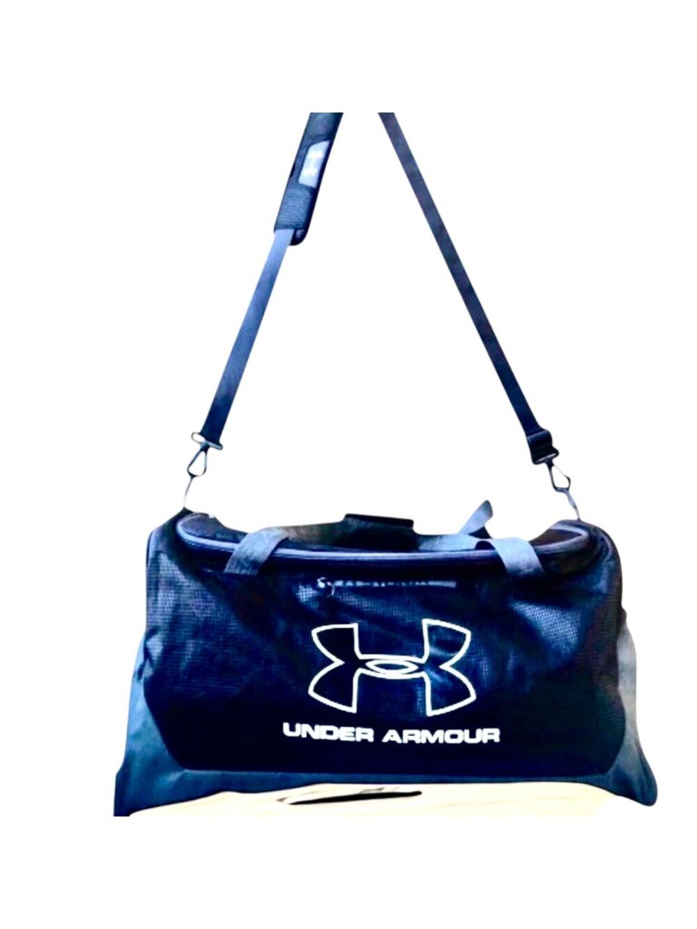 Under Armour Duffel Bag STORM HEAT GEAR Gray & Black with Handles + Strap logos
